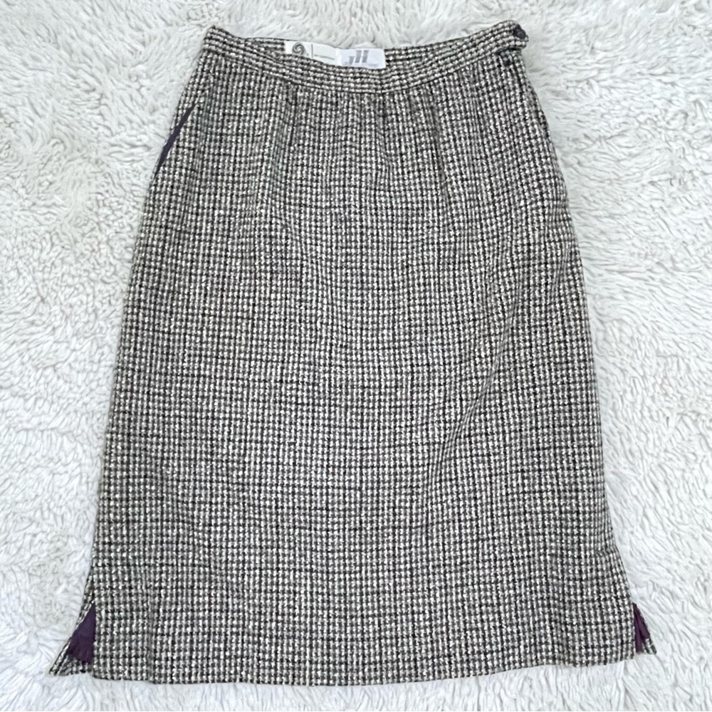 Vintage Women’s JH Collectibles Tweed Houndstooth Wool Blend Skirt size SM Union